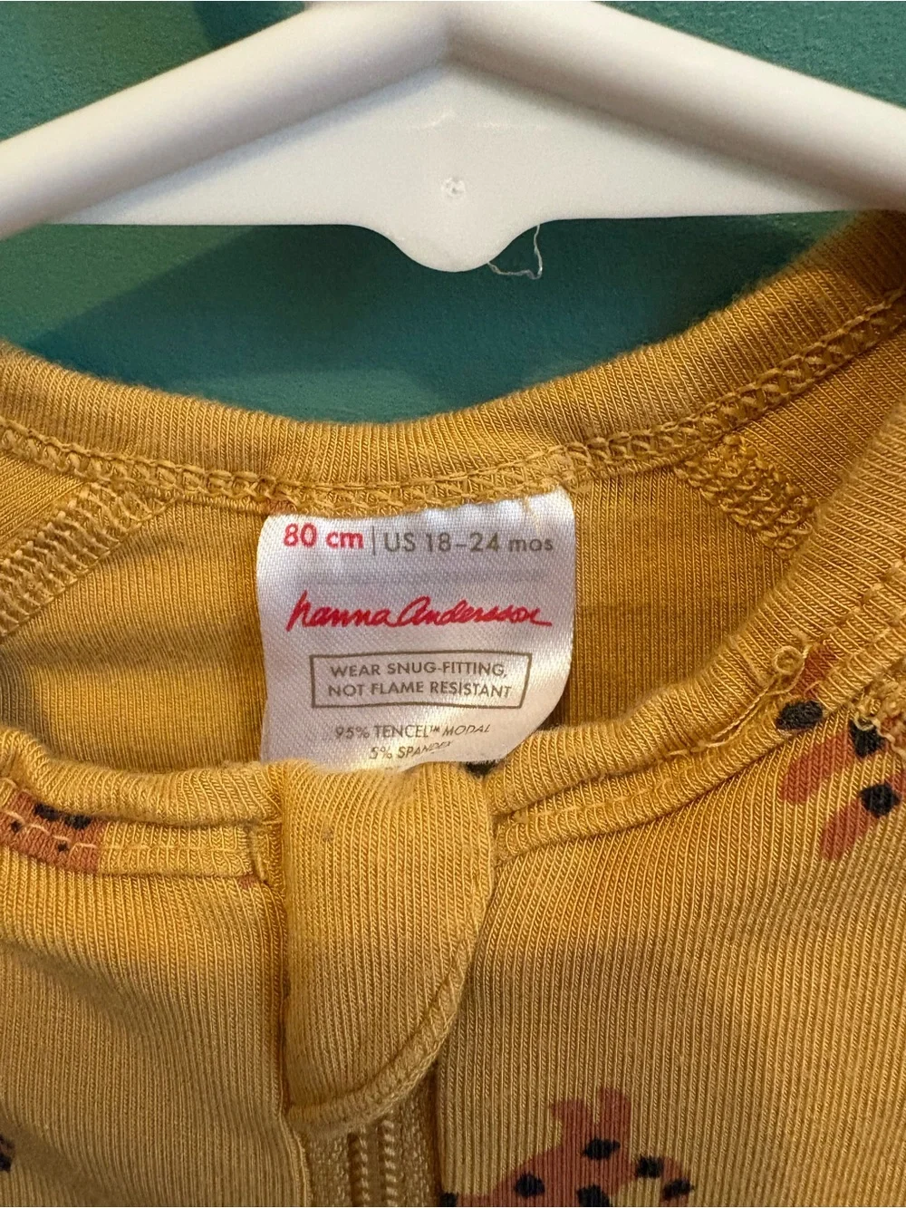 Hanna Andersson Mustard Tiger Zip One-Piece Pajamas